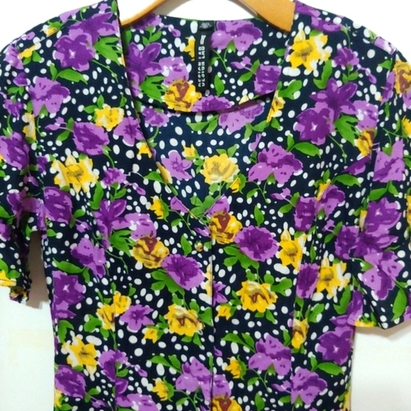 Design Lab Purple Floral Dress, XS - Picture 6 of 16